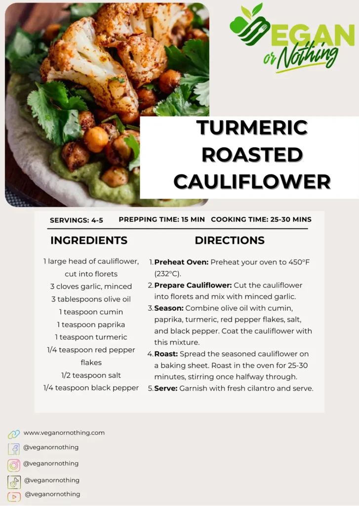 turmeric roasted caulilflower