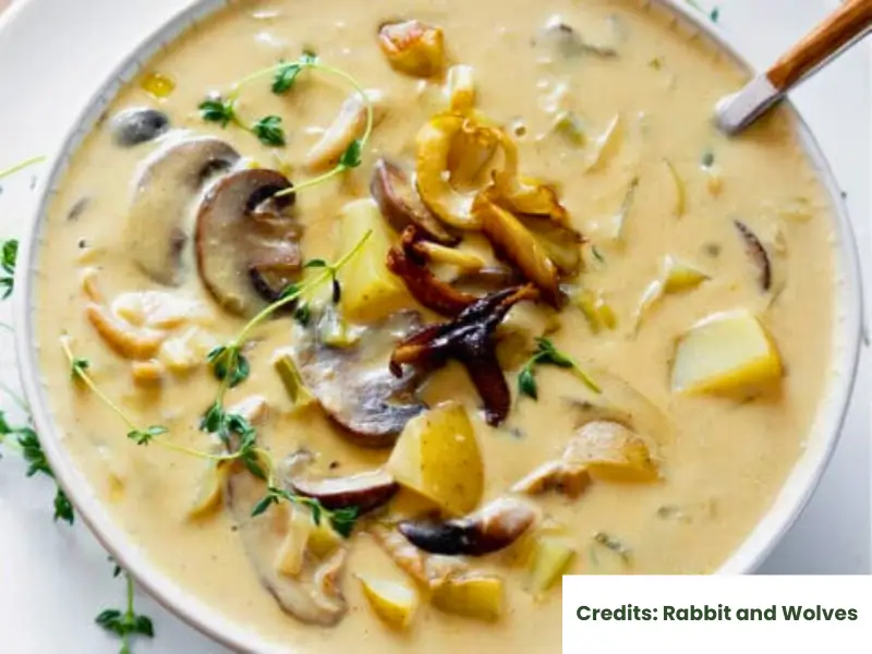 tasty leek mushroom soup