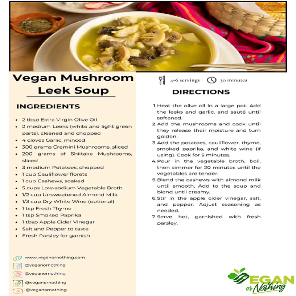 mushroom and leek soup recipe